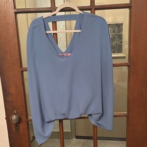 Chic V-Neck Blue Women's Blouse
